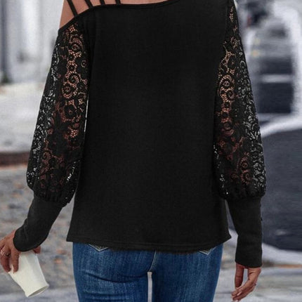 Full Size Asymmetrical Neck Long Sleeve T-Shirt