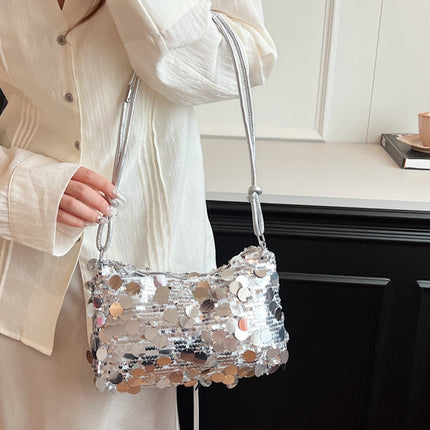 Sequin Knotted Straps Shoulder Bag