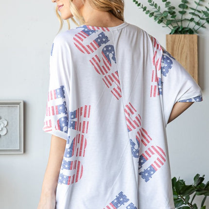 HOPELY Letter Graphic Round Neck T-Shirt