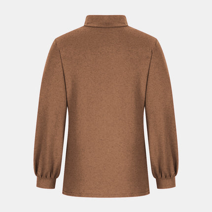 Full Size Mock Neck Long Sleeve T-Shirt