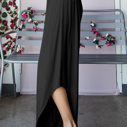 Heimish Full Size Frill Slit High Waist Wide Leg Pants