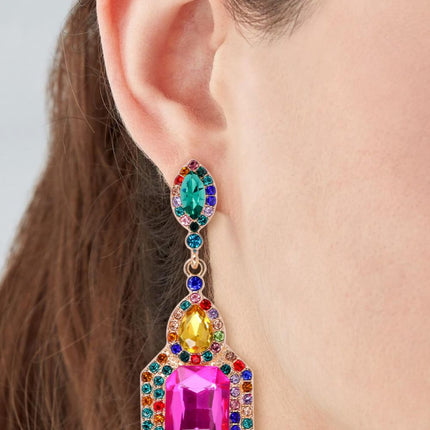 Alloy Rhinestone Dangle Earrings