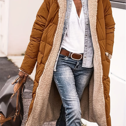 Plus Size Zip Up Sherpa Hooded Coat