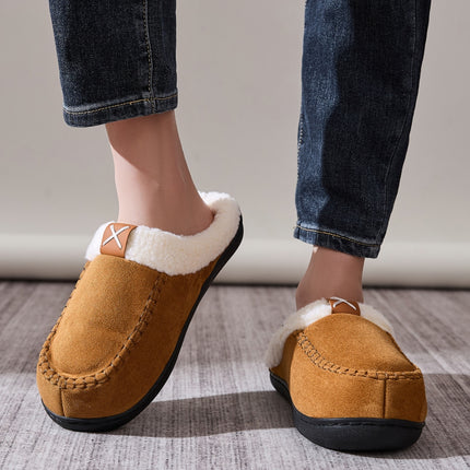 Contrast Round Toe Flat Slippers