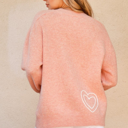 And The Why WIFEY & Heart Round Neck Sweater