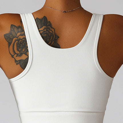 Basic Bae Ribbed Square Neck Cropped Active Tank