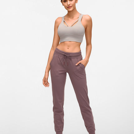 Double Take Tied Joggers with Pockets