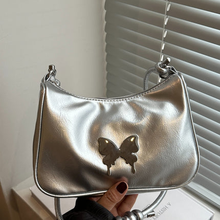 Butterfly PU Leather Knotted Strap Shoulder Bag