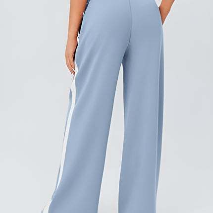 Side Striped Wide Leg Pants