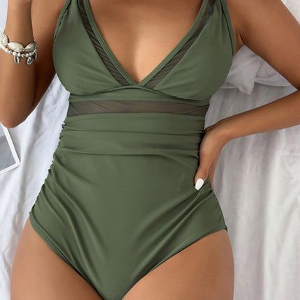 V-Neck One-Piece Swimwear