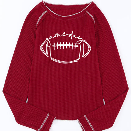 Football Round Neck Long Sleeve Sweatshirt