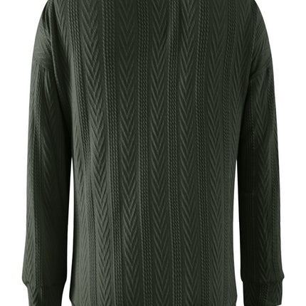 Full Size Textured Open Front Long Sleeve Cardigan