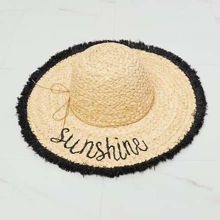 Fame Sunshine Straw Fringe Hat