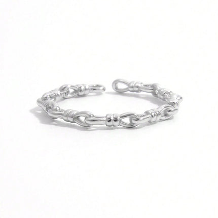 925 Sterling Silver Knot Shape Open Ring