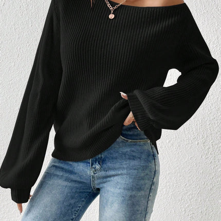 Honey Single Shoulder Long Sleeve Sweater