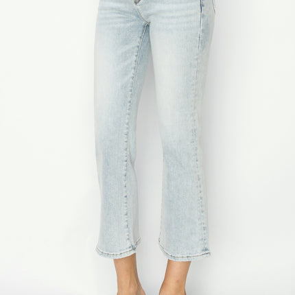 RISEN Full Size Mid Rise Cropped Flare Jeans