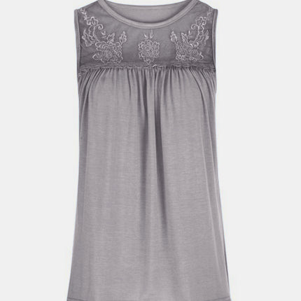 Lace Detail Round Neck Tank