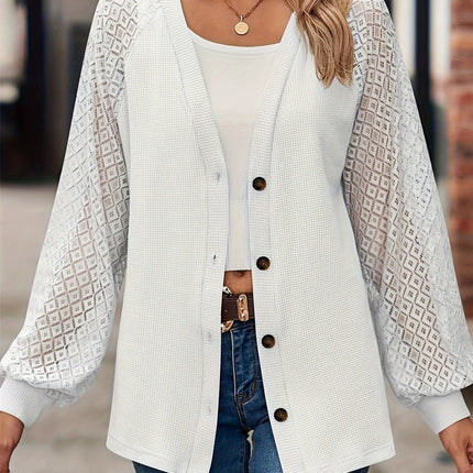 Button Up V-Neck Long Sleeve Outerwear