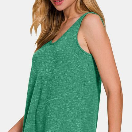 Zenana Curved Hem Round Neck Tank