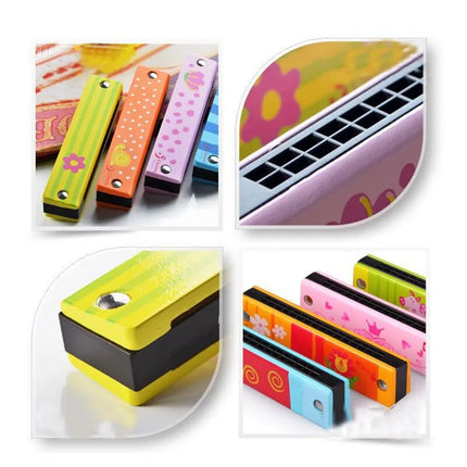 16 Holes Cute Harmonica Musical instrument Montessori Educational Toys Cartoon Pattern Kids Wind Instrument Children Gift Kids