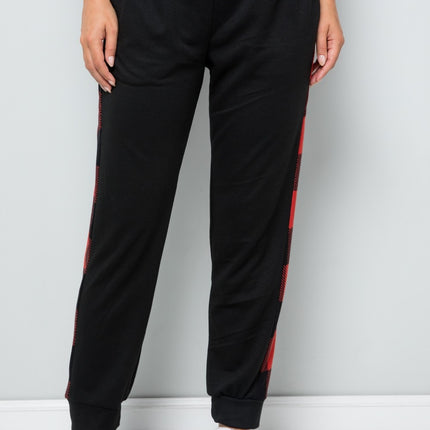 Celeste Design Full Size Plaid Side Print Sweatpants