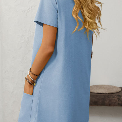 Mandy Square Neck Short Sleeve Mini Dress