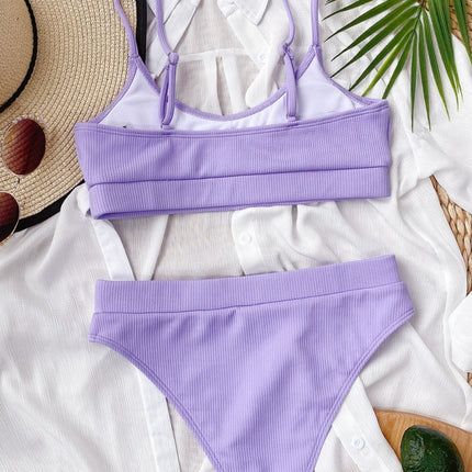 Scoop Neck Spaghetti Strap Two-Piece Swim Set