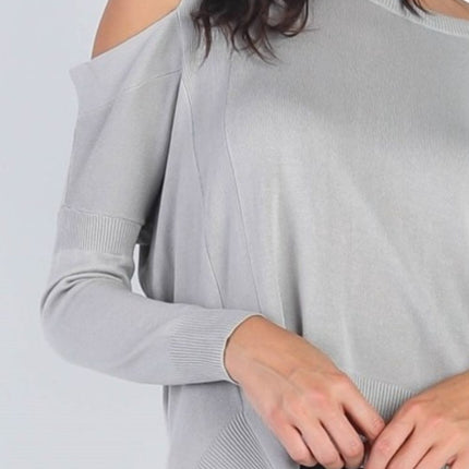 UNIQ Cold Shoulder Long Sleeve Knit Top