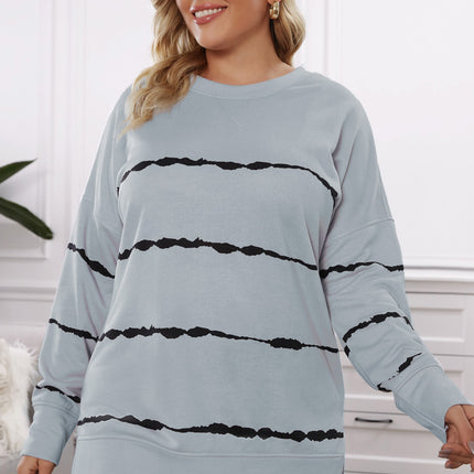 Plus Size Round Neck Dropped Shoulder Sweatshirt