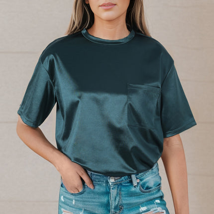 Double Take Round Neck Dropped Shoulder Top