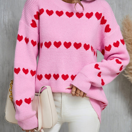 Angel Wings Heart Round Neck Long Sleeve Sweater