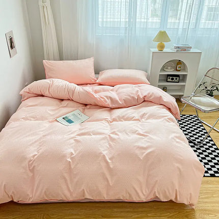 High Quality Bedding Set Skin Friendly Fabric Quilt Cover Set Single Double King Size Solid Color Duvet Cover Set