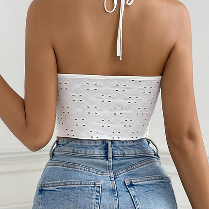 Eyelet Halter Neck Cami