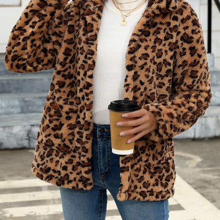 Button Up Drop Shoulder Fuzzy Jacket