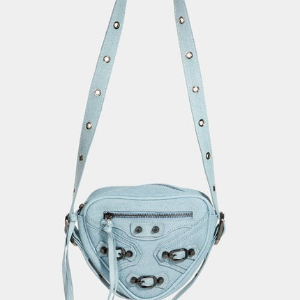 Fame PU Leather Triangle Crossbody Bag