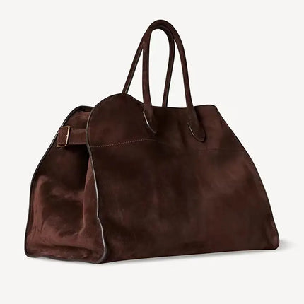 2023 Margaux15 Handbag Cowhide High-Capacity Commuter Bag the Suede Row lcu Soft