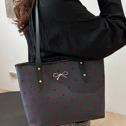 Bow Trim Polyester Tote Bag