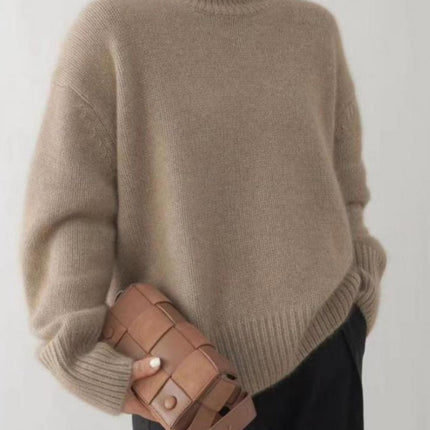 Turtleneck Dropped Shoulder Long Sleeve Sweater