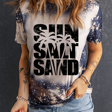 Letter Graphic Round Neck Short Sleeve T-Shirt