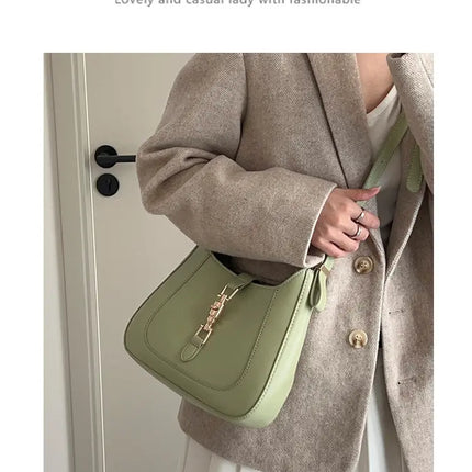 Vintage Women's Shoulder Bag 2023 Autumn Winter Fashion PU Leather Underarm Bags Trend All-Matched Crossbody Pack