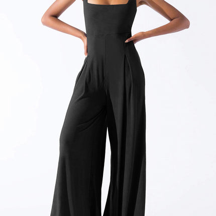 Square Neck Wide Strap Jumpsuit