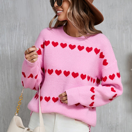 Angel Wings Heart Round Neck Long Sleeve Sweater