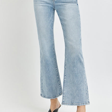 RISEN Full Size High Rise Ankle Flare Jeans