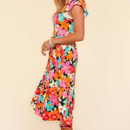 Haptics Floral Midi Dress with Side Pockets