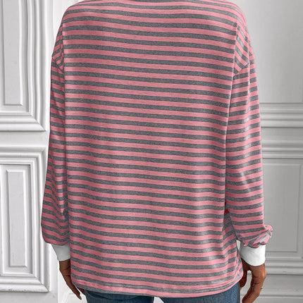 Ivy Lane Striped Round Neck Long Sleeve Sweatshirt