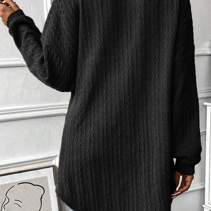 Textured Pocketed Open Front Long Sleeve Cover Up