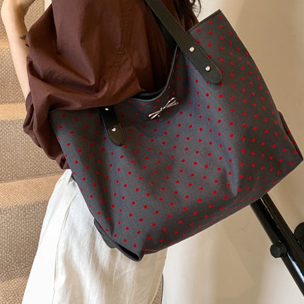 Polyester Bow Polka Dot Tote Bag