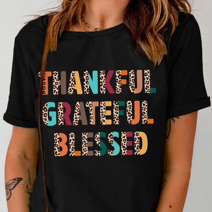 Letter Graphic Round Neck Short Sleeve T-Shirt - Vickie Lynn's