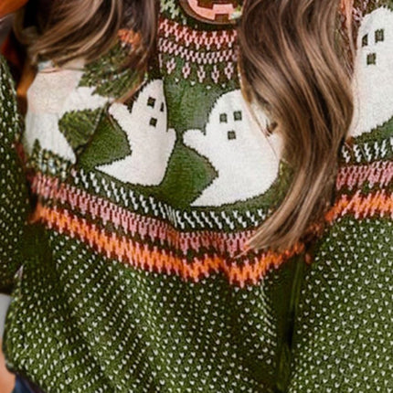 Ghost Round Neck Long Sleeve Sweater