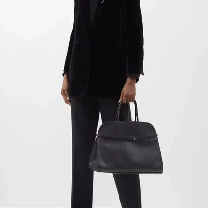 2023 Margaux15 Handbag Cowhide High-Capacity Commuter Bag the Suede Row lcu Soft
